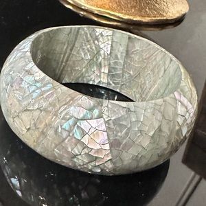 Vintage abalone shell mosaic bangle.